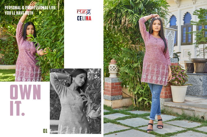 Celina By Rung Short Designer Kurtis Catalog